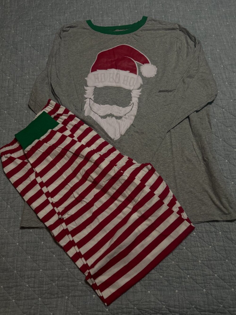 CHILDREN'S PLACE ADULT UNISEX SANTA 'HO HO HO' PJ SET SZ L NWOT